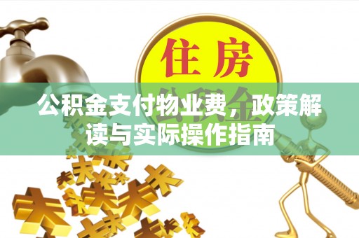 珠晖公积金支付物业费，政策解读与实际操作指南