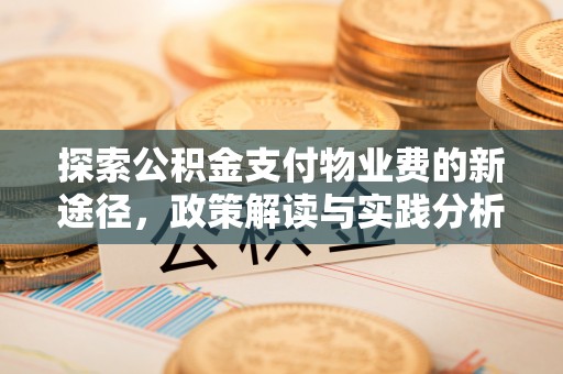 珠晖探索公积金支付物业费的新途径，政策解读与实践分析