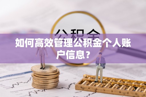 珠晖如何高效管理公积金个人账户信息？