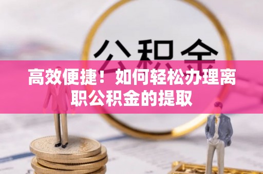 珠晖高效便捷！如何轻松办理离职公积金的提取