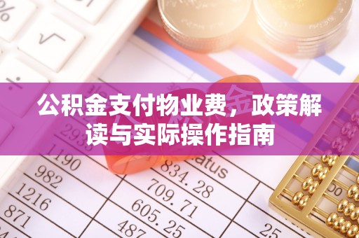珠晖公积金支付物业费，政策解读与实际操作指南